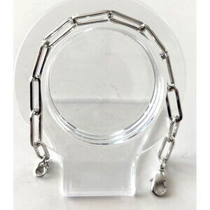 Silver Chain Link Bracelet With Lobster Clasp & Adjustable Extender